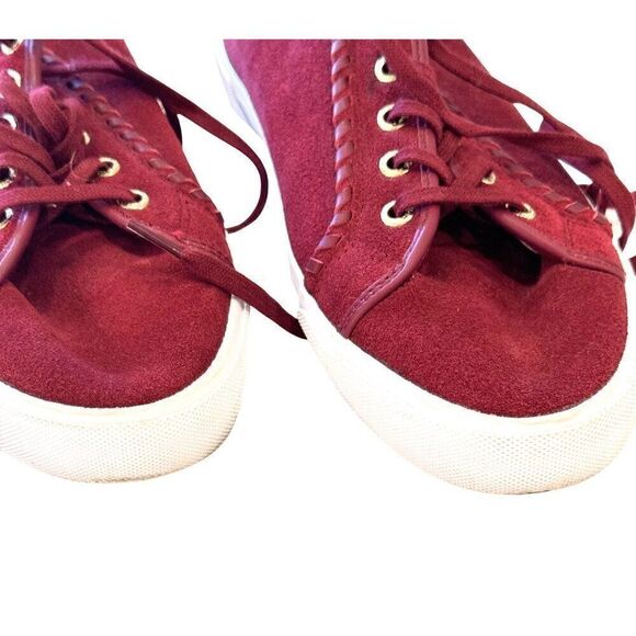 Jack Rogers Carter Suede Burgundy Leather Lace-Up Sneakers EUC Sz 11 MSRP $98 - Picture 9 of 10